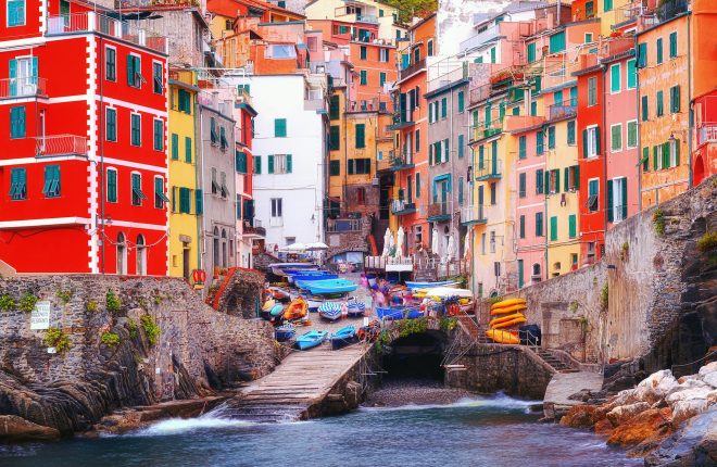 The five towns of Cinque Terre, Riomaggiore village.