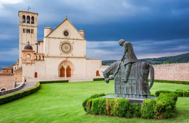 Wonderful basilica in Assisi, Umbria in Italy